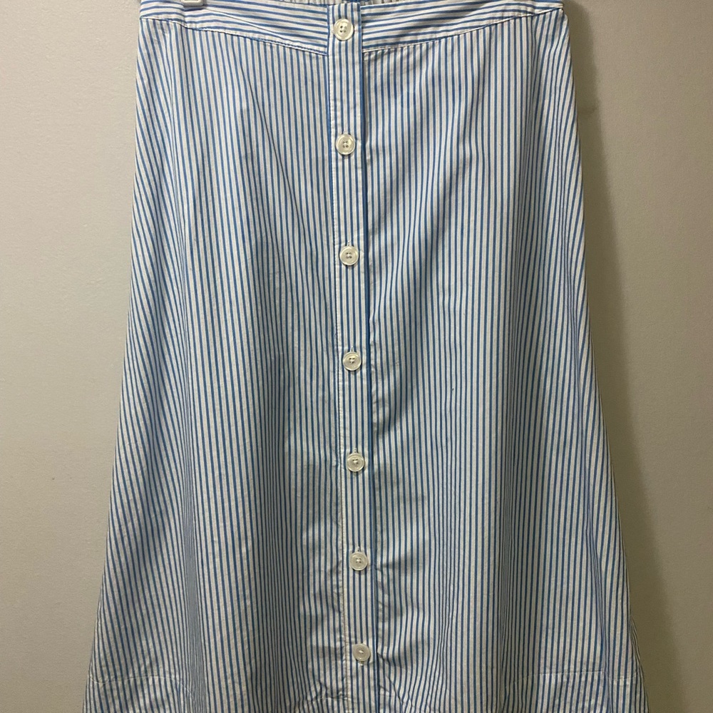 a new day Blue and White Striped A-Line Skirt